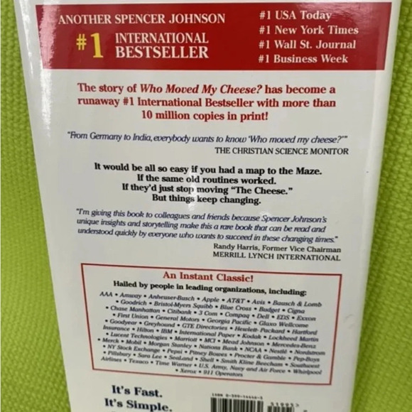 Who Moved My Cheese? : An a-Mazing Way to Deal with Change in Your Work…NWOT - Picture 3 of 6